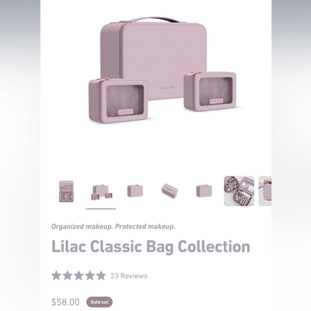Allie Glines Lilac Makeup Bag Set